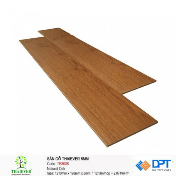 Sàn gỗ công nghiệp Thaiever TE8008 Natural Oak 8mm