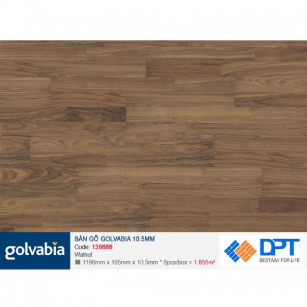 Sàn gỗ Golvabia 136688 Walnut 10.5mm P2064