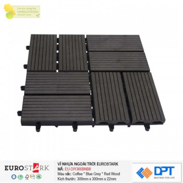Sàn gỗ ngoài trời vỉ gỗ nhựa EuroStark EU-DIY300BNB8