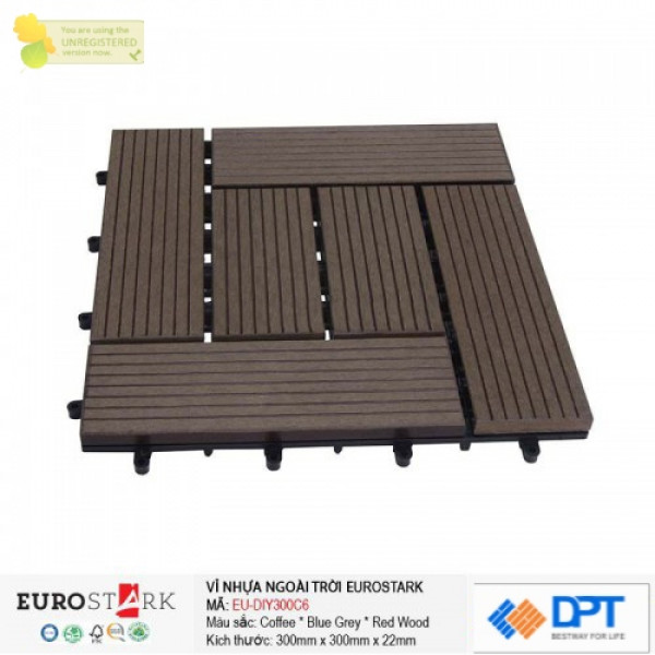 Sàn gỗ ngoài trời vỉ gỗ nhựa EuroStark EU-DIY300C6