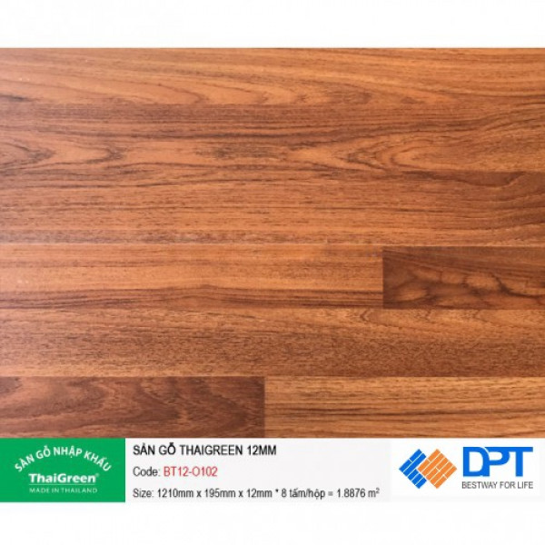 sàn gỗ thái công nghiệp ThaiGreen BT12O102 12mm