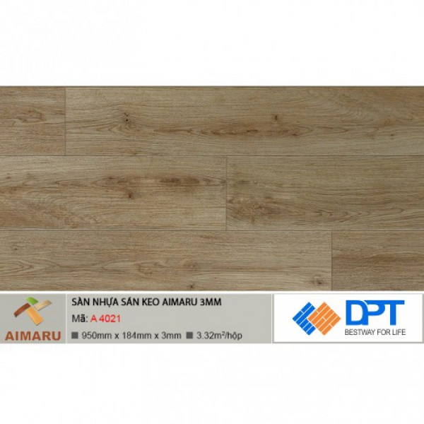 Sàn nhựa dán keo vân gỗ Aimaru A4021 3mm