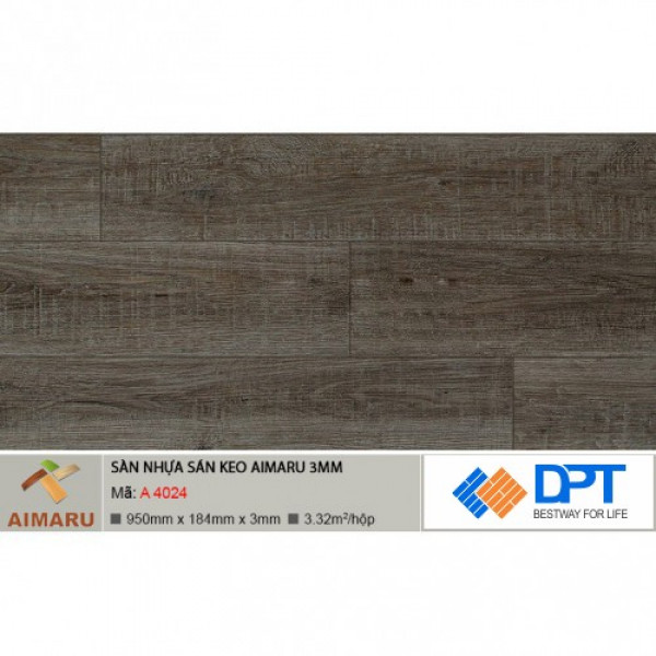 Sàn nhựa dán keo vân gỗ Aimaru A4024 3mm