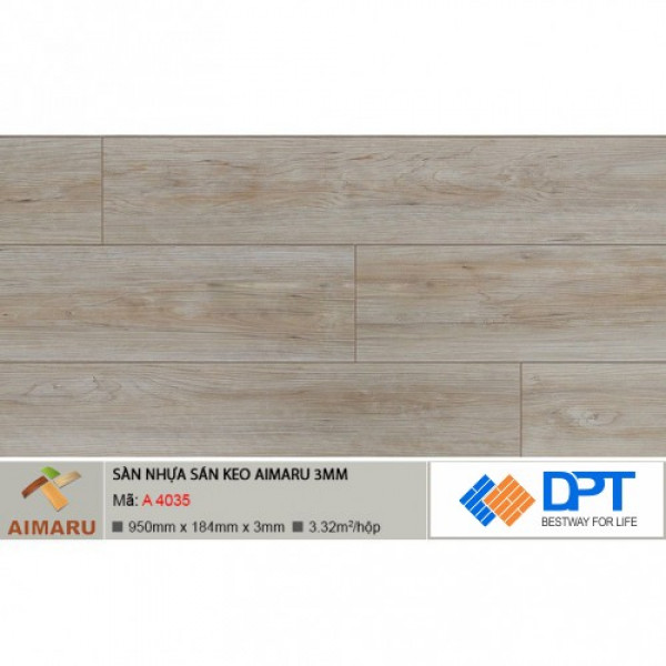 Sàn nhựa dán keo vân gỗ Aimaru A4035 3mm