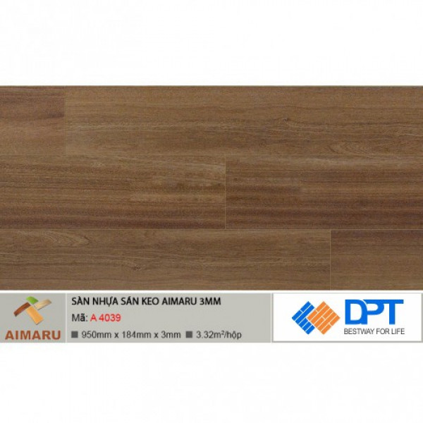 Sàn nhựa dán keo vân gỗ Aimaru A4039 3mm